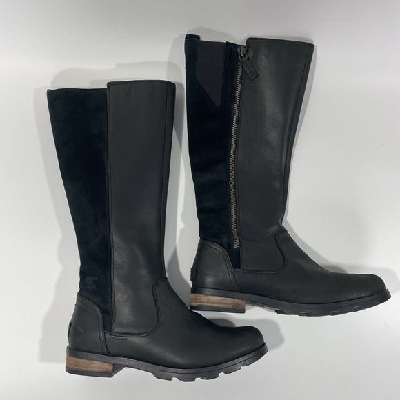 Sorel Shoes - Sorel Women’s Black Leather Emelie 15" Tall Riding Boots NL3311-010 Size 8.5